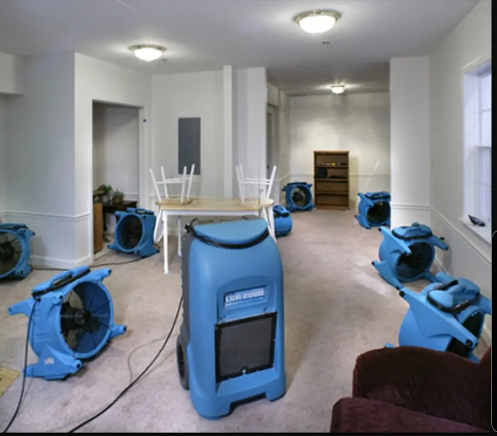 Air movers and dehumidifier setup for Water Extraction & Removal in Lynwood