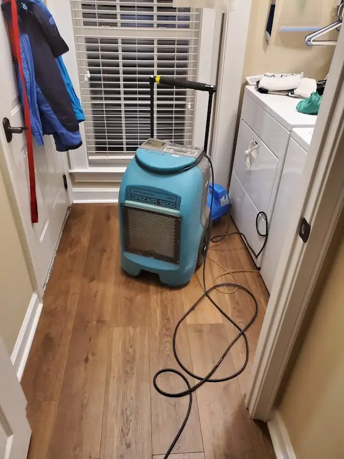 Commercial dehumidifier deployed for Flood Damage Cleanup in Lynwood